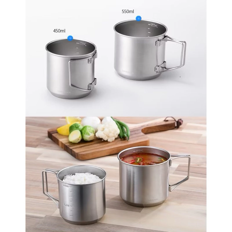 Bộ 2 Cốc Uống Nước Thép Không Gỉ Locknlock 550ml và 450ml - LHC7003SLV