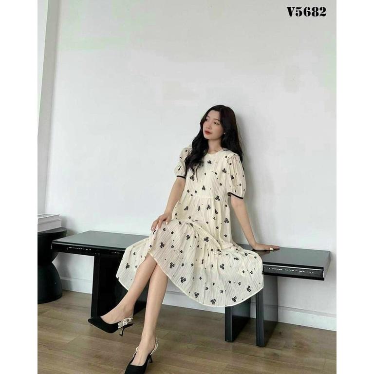 Váy bầu thời trang thiết kế chất lụa hàn châu freesize từ 45 đến 70kg-đầm bầu xinh