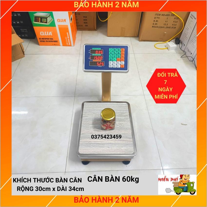 Cân bàn điện tử tính tiền 60kg - khung vàng chuyên bán hàng hóa nông sản.vv