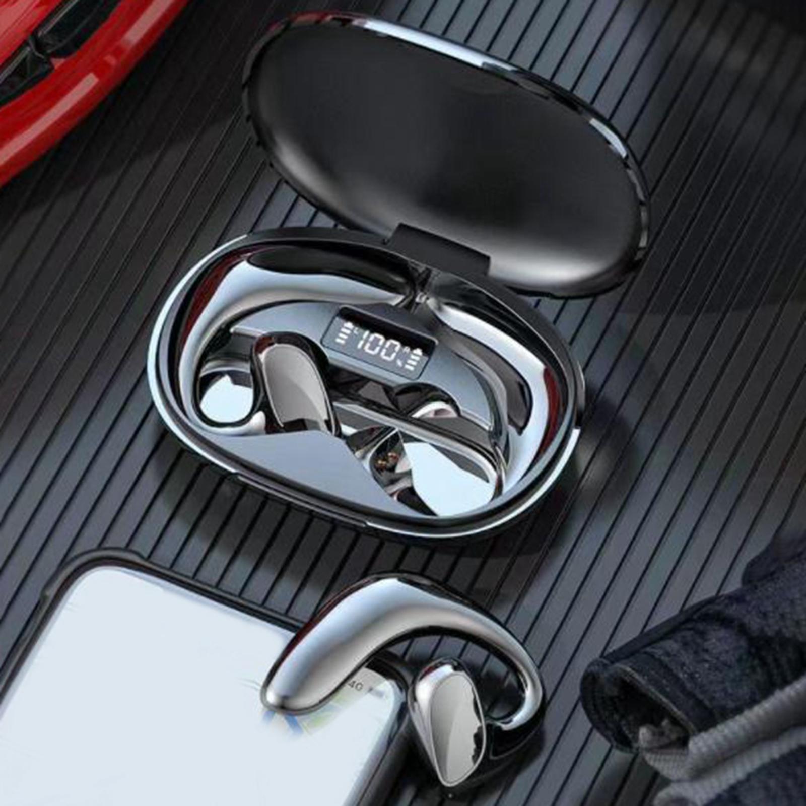 Air Conduction Bluetooth 5.1 Earbuds Ear Hook Headsets 9D Stereo with Charging Case Wireless Earphones for Running Workouts Business Driving