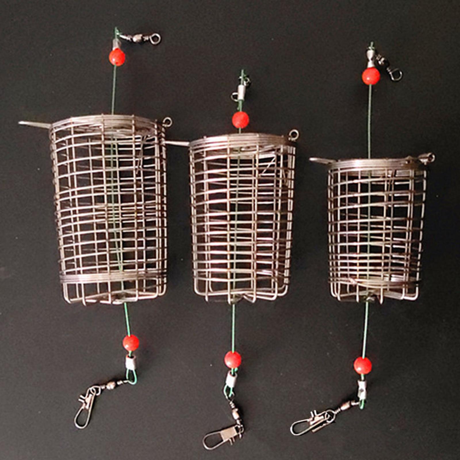 5pcs Carp Fishing Bait Trap Cage Feeder Basket Holder, Anti-rust Coarse Lure Feeder Carp Small Fishing Tackle Kit for Shrimp Carp Crayfish Crab