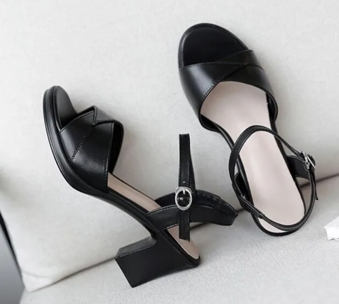 Giày sandan bản viền đắp chéo 7f@