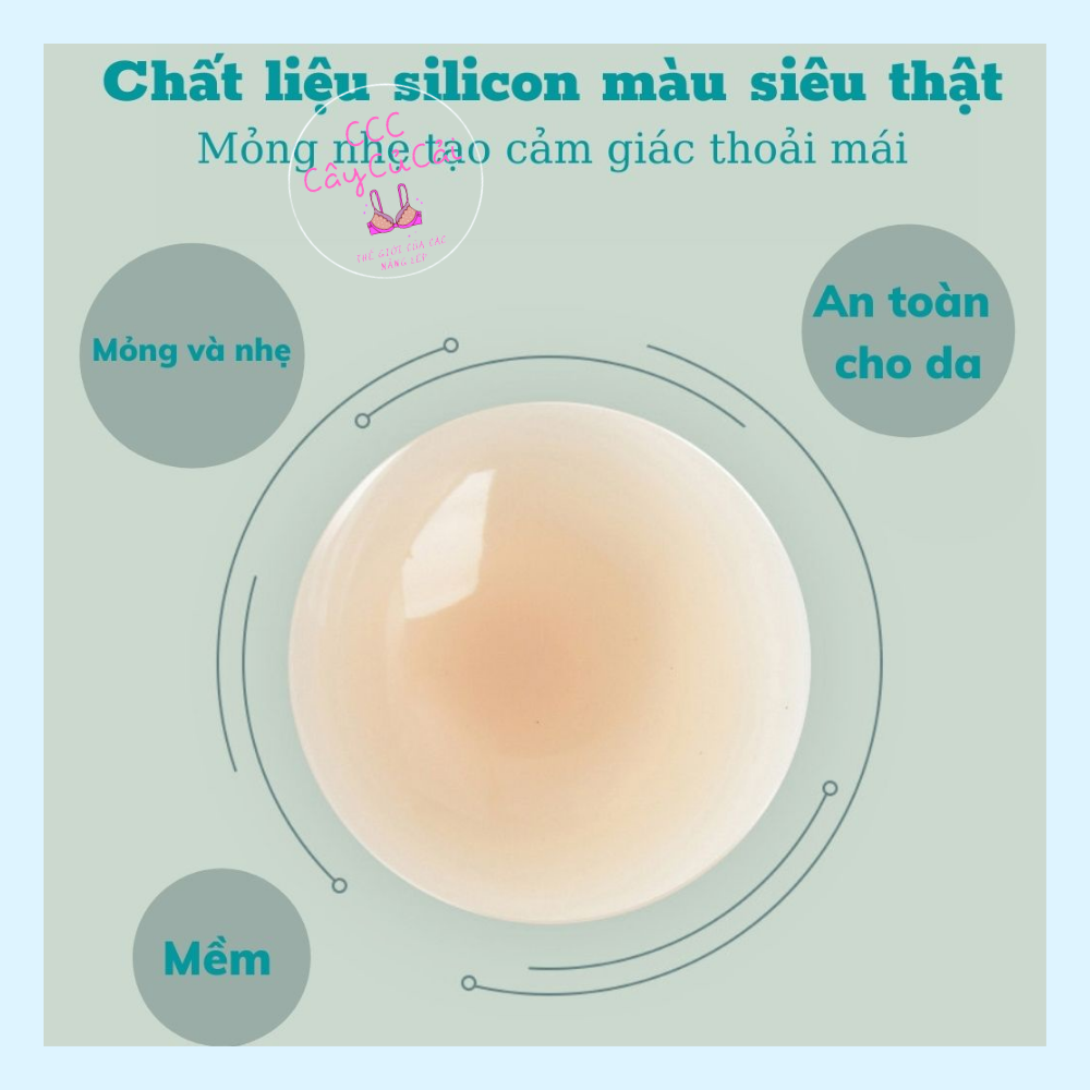 Miếng dán ti, miếng dán ngực tàn hình silicon che đầu ti có thể tái sử dụng nhiều lần- CCC009