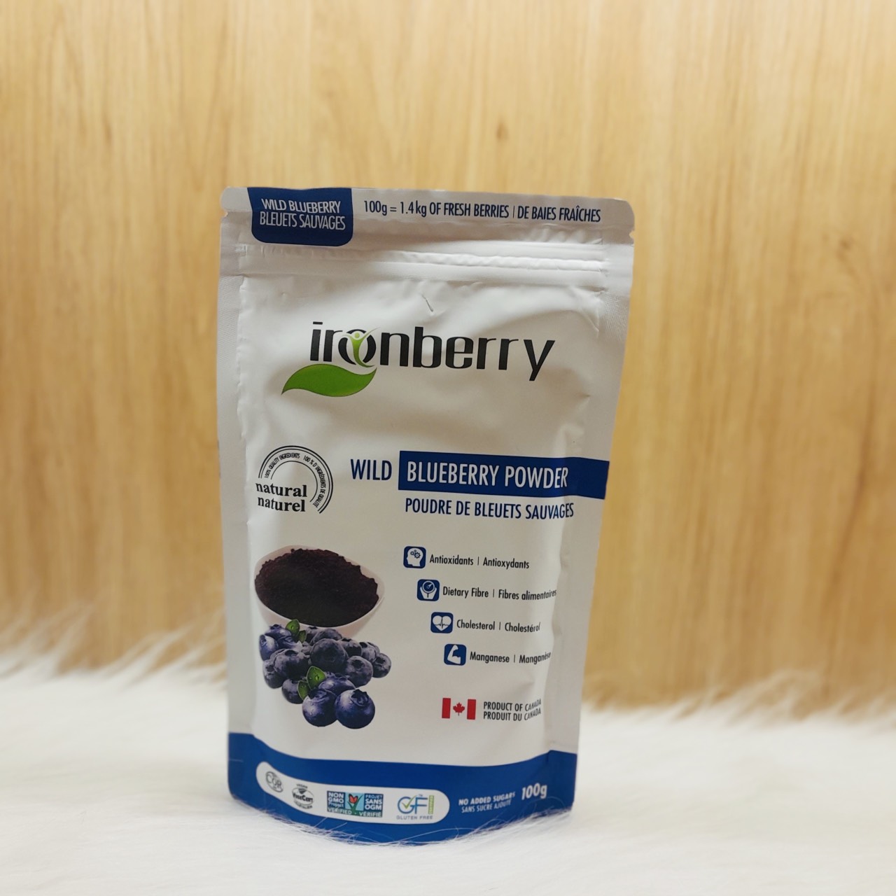 Bột việt quất nguyên chất - IRONBERRY wild blueberry powder 100gr