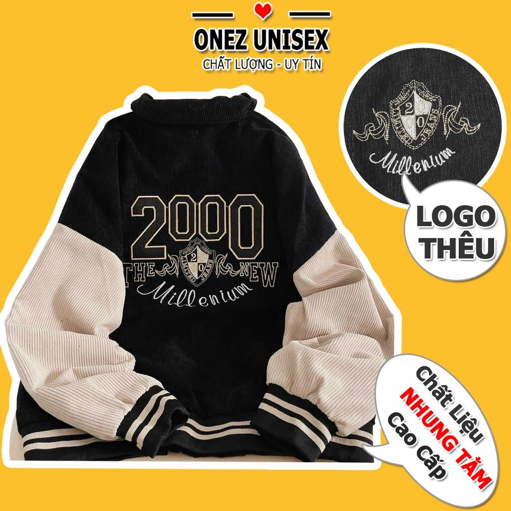 Áo khoác nhung tăm jacket Logo Thuê 2000 Hình Thật 100% Form Rộng Đẹp