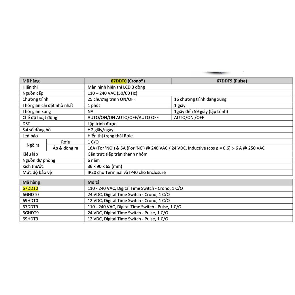 Thiết bị hẹn giờ 24h Time Switch 67DDT0