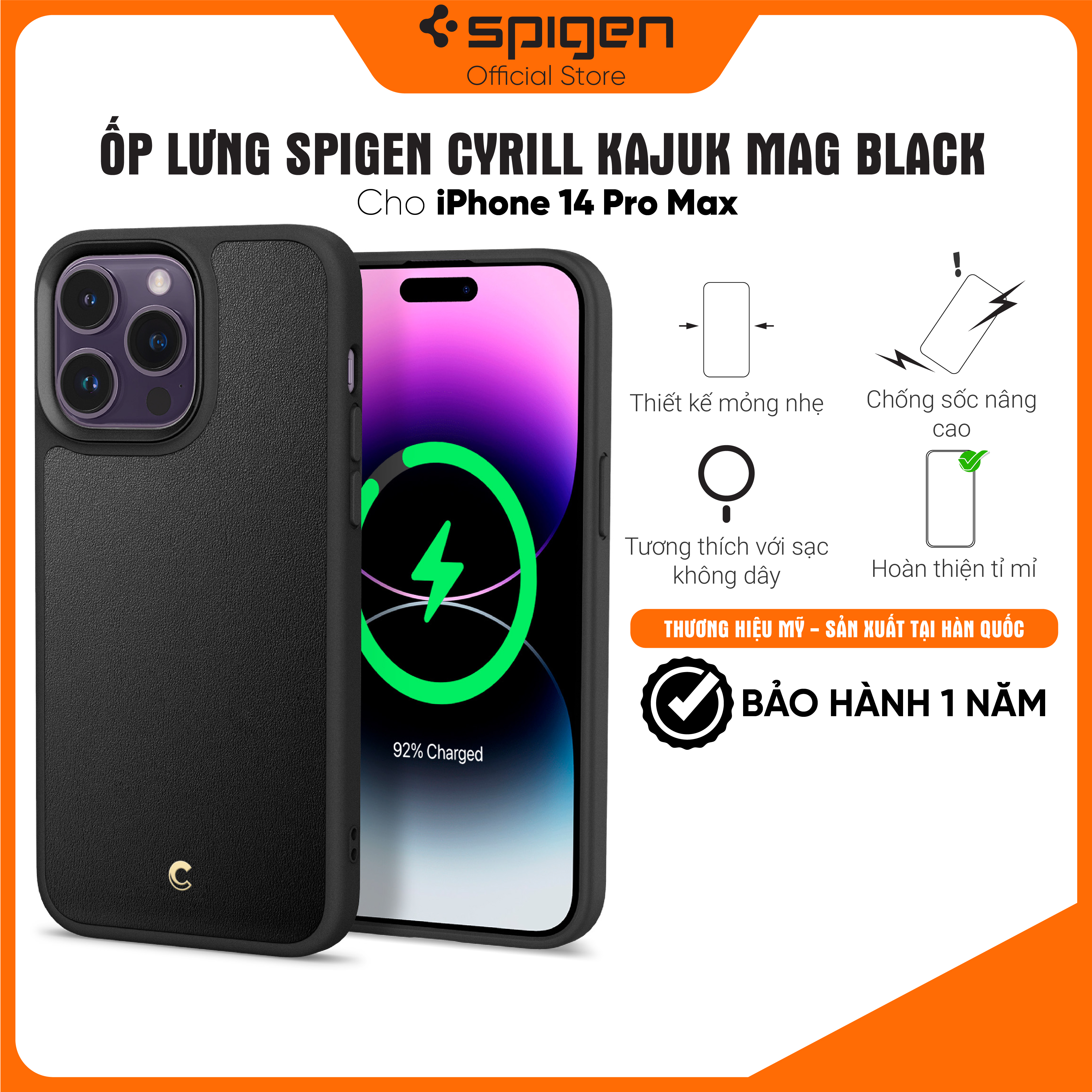 ỐP LƯNG SPIGEN CYRILL IPHONE CHO 14 PRO MAX KAJUK MAG - HÀNG CHÍNH HÃNG