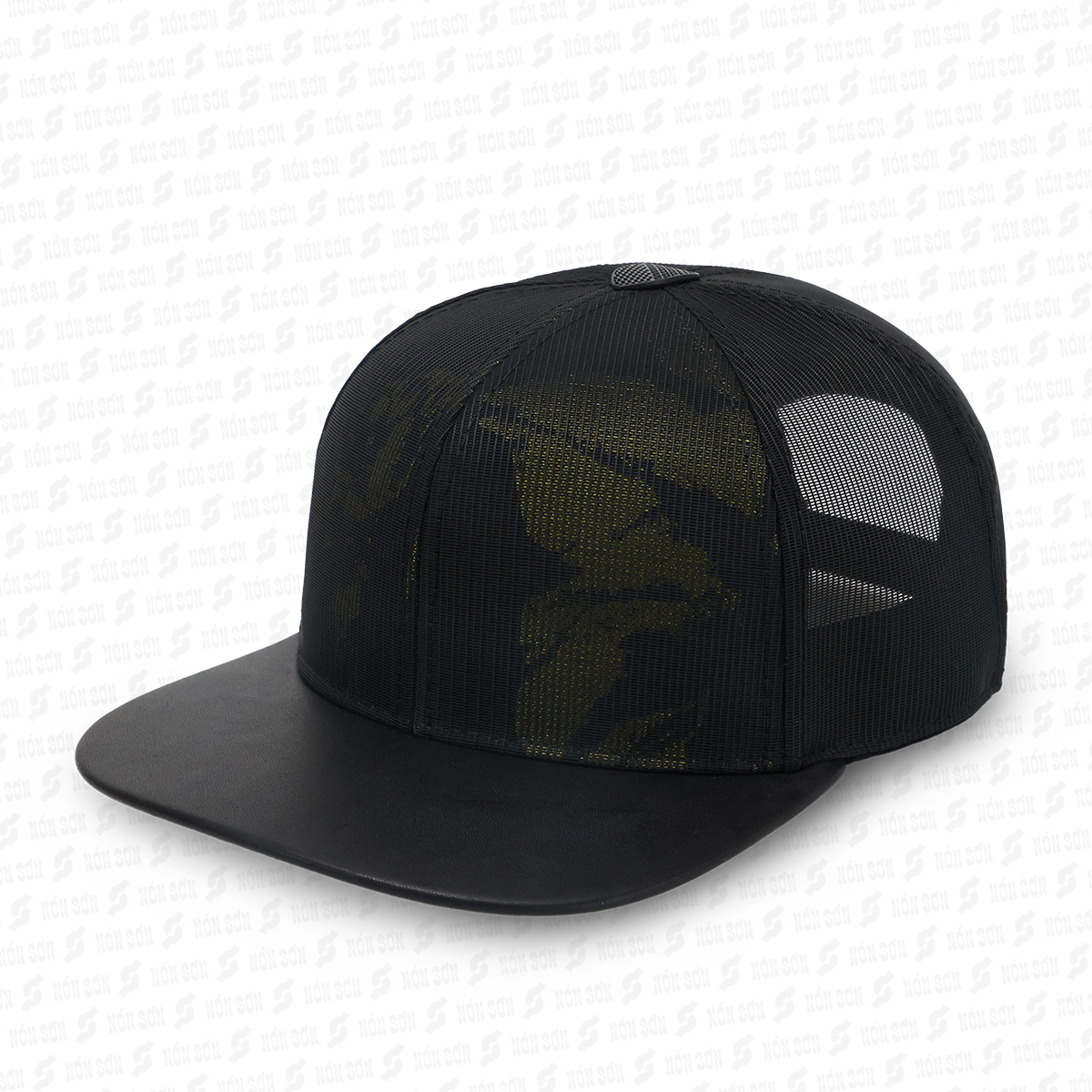 Mũ snapback hiphop NÓN SƠN hoa văn ngẫu nhiên MC210AK-ĐN3HV