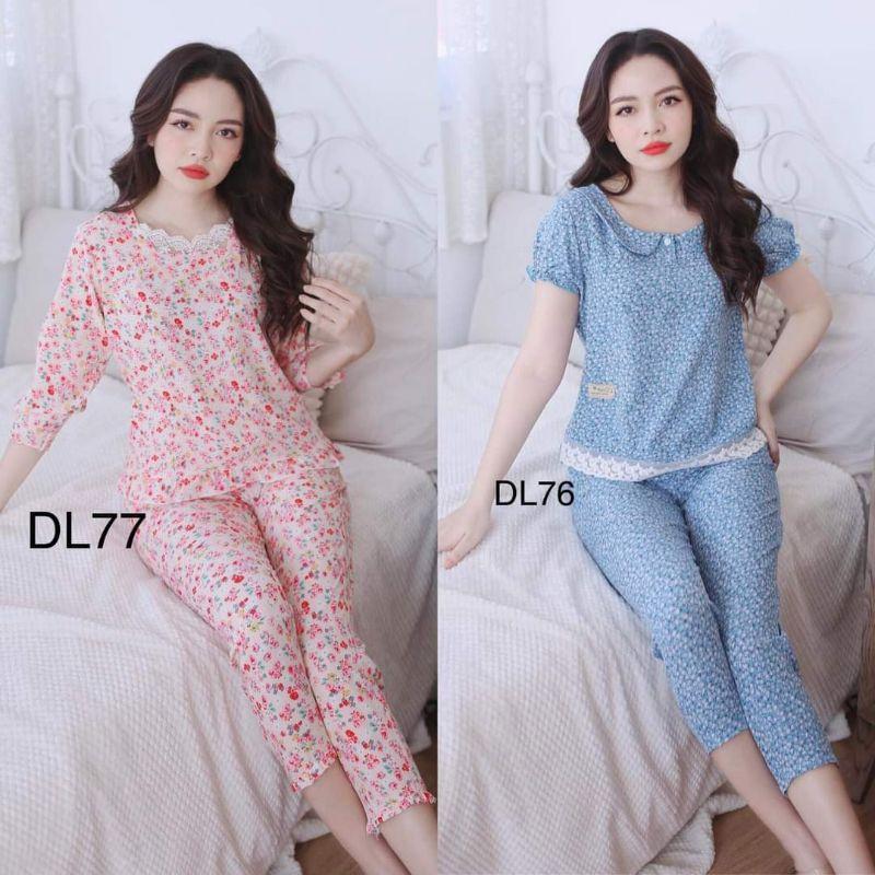 Quần áo mặc nhà cổ nhún xinh 5 màu ảnh thật