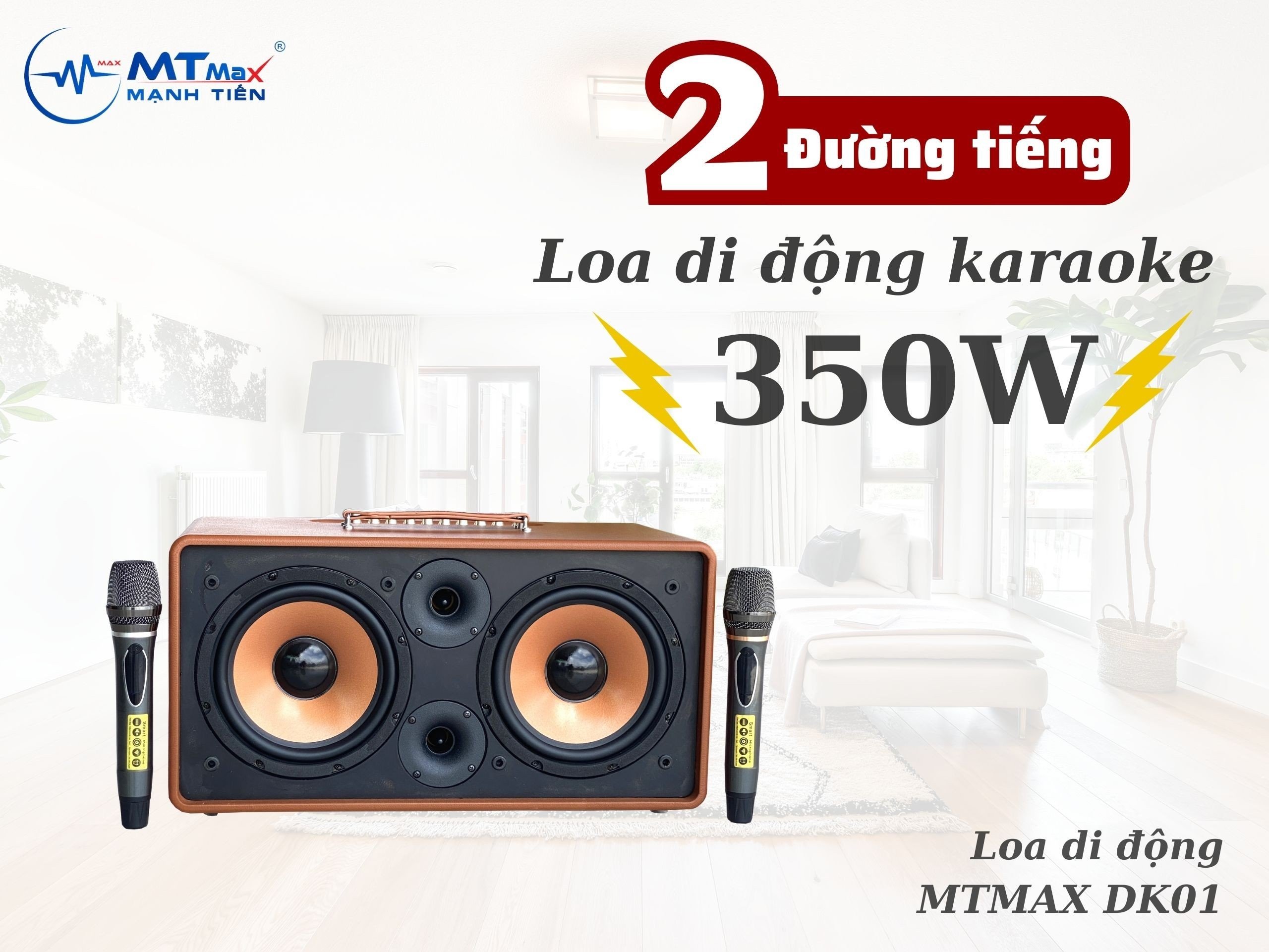 Loa Di Động MTMAX DK02 – Công Suất Lớn, Bass Đôi, Kèm 2 Micro Cao Cấp Âm Thanh Mạnh Mẽ, Sống Động Hàng Chính Hãng