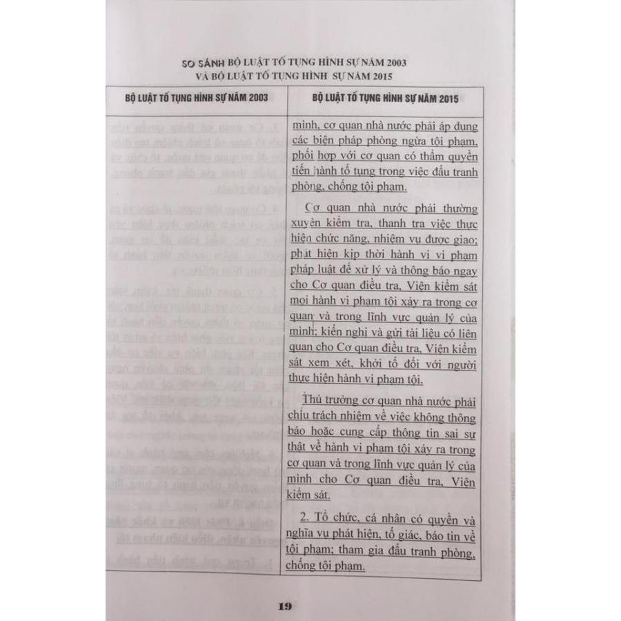 So sánh đối chiếu Bộ luật tố tụng hình sự năm 2003 và Bộ luật tố tụng hình sự 2015