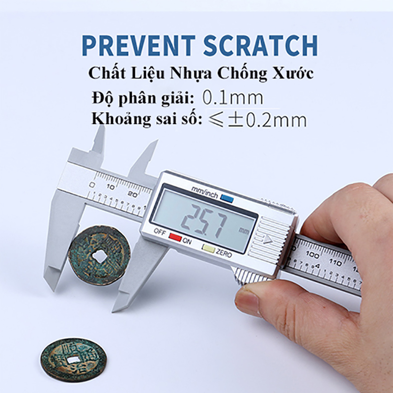Thước cặp điện tử ABG cơ khí chính xác 150mm đo 2 hệ mét/inch tặng kèm hộp nhựa