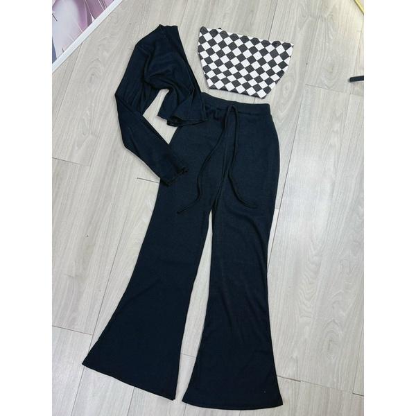 Set áo 3 món caro quần loe