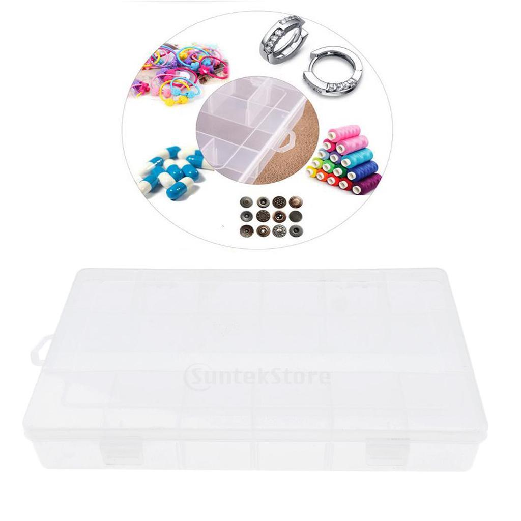 13 Grids Empty Box Jewelry Ring Beads Clear Gift Box Storage Container Case