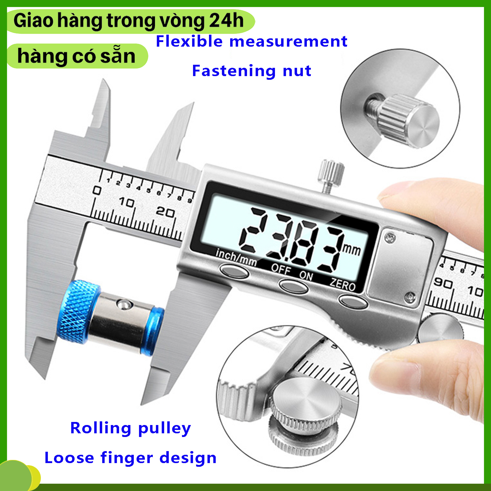 Thước Kẹp Điện Tử Thép Không Gỉ 150mm Kỹ Thuật Số CaliperCụ Đo Lường