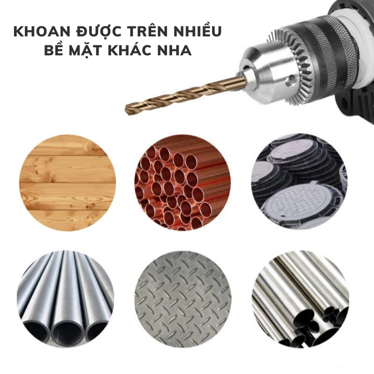 Bộ mũi khoan sắt 13 chi tiết đuôi lục giá phủ titan tiện dụng