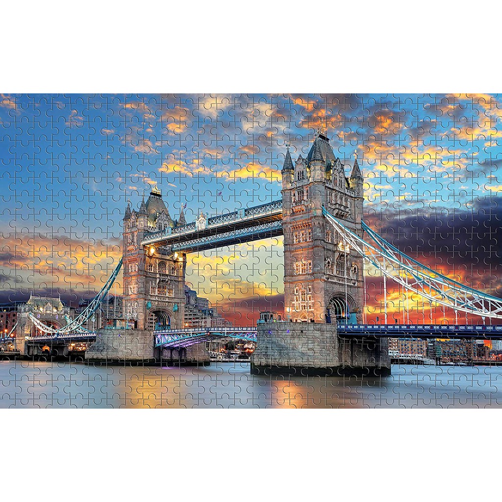 Bộ Tranh Ghép Xếp Hình 1000 Pcs Jigsaw Puzzle Tower Bridge Cầu Tháp Luân Đôn  Thú Vị Cao Cấp