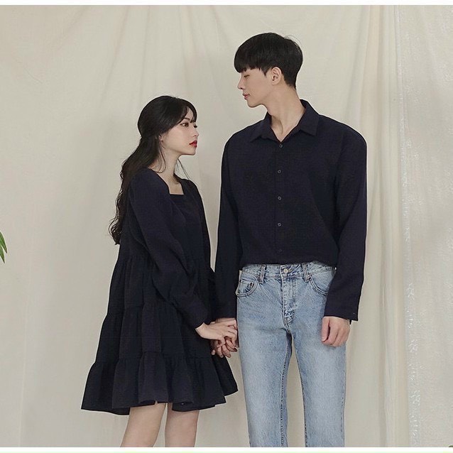 Set đồ đôi nam nữ váy áo dáng xòe Couple Tina 1 - AV006
