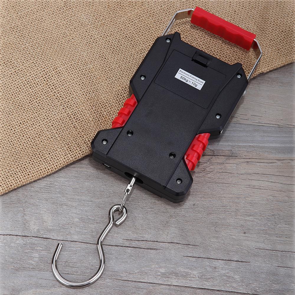 Portable Fish Scale 50kg/110lb Rechargeable Digital Hanging Fishing Luggage Scale with 1.5M Tape Measure