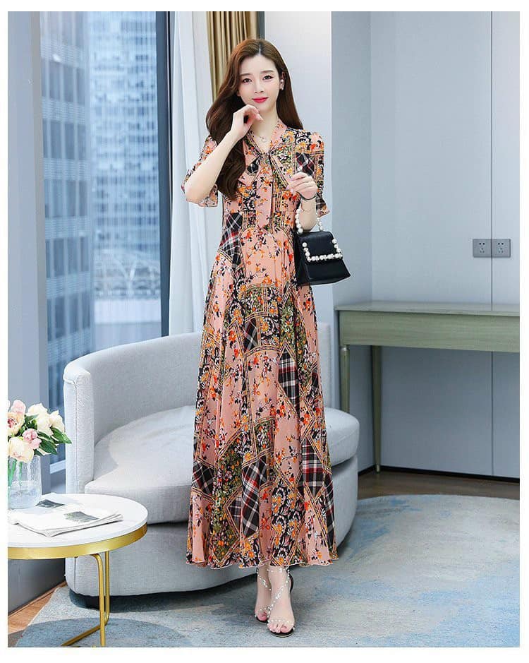 ĐẦM MAXI HỌA TIẾT DÁNG DÀI CAO CẤP