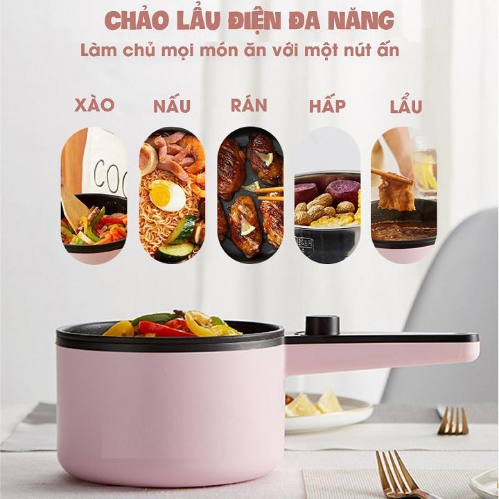 Nồi Lẩu Điện Mini Đa Năng JIASHI - Chảo Điện Đa Năng(Chiên, Rán, Hầm, Luộc...) Hàng Nội Địa ( Giao Màu Ngẫu Nhiên)