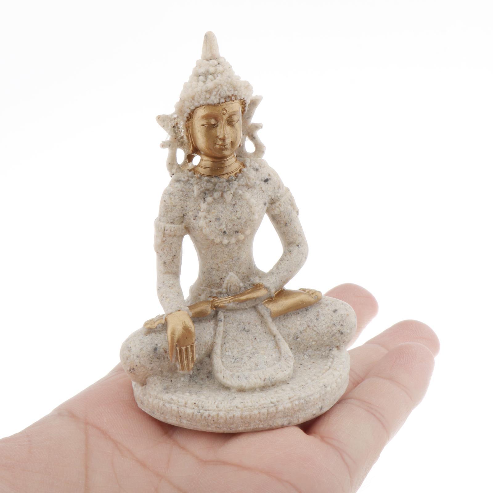 Small Meditating THAI BUDDHA Statue Figurine Home Yoga Zen Altar Decoration