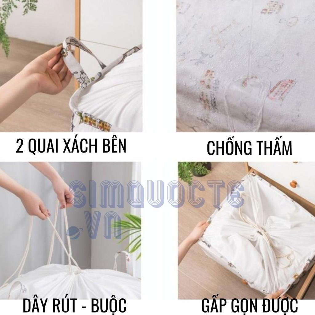 Túi đựng quần áo chăn màn vải canvas không thấm nước, giỏ đựng đồ đa năng GVT7