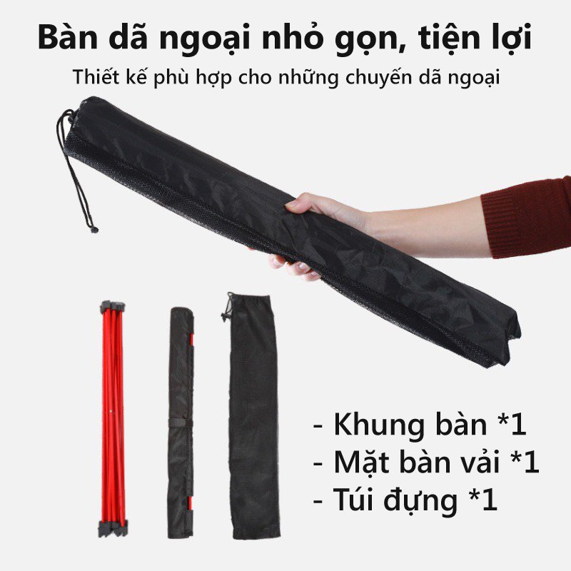 Bàn Dã Ngoại Xếp Gọn Picnic Du Lịch Xếp Gọn Size 74cm Khung Nhốn Siêu Nhẹ Cắm Trại Du Lịch Câu Cá