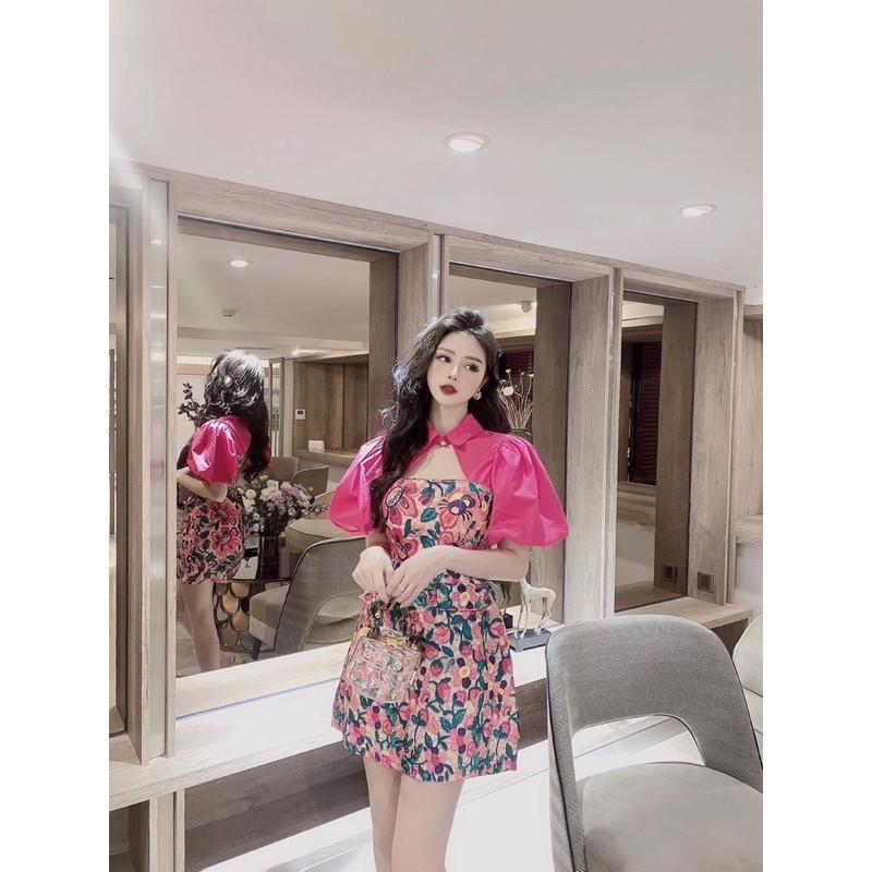 ĐẦM GẤM HOA PHA TAY BỒNG