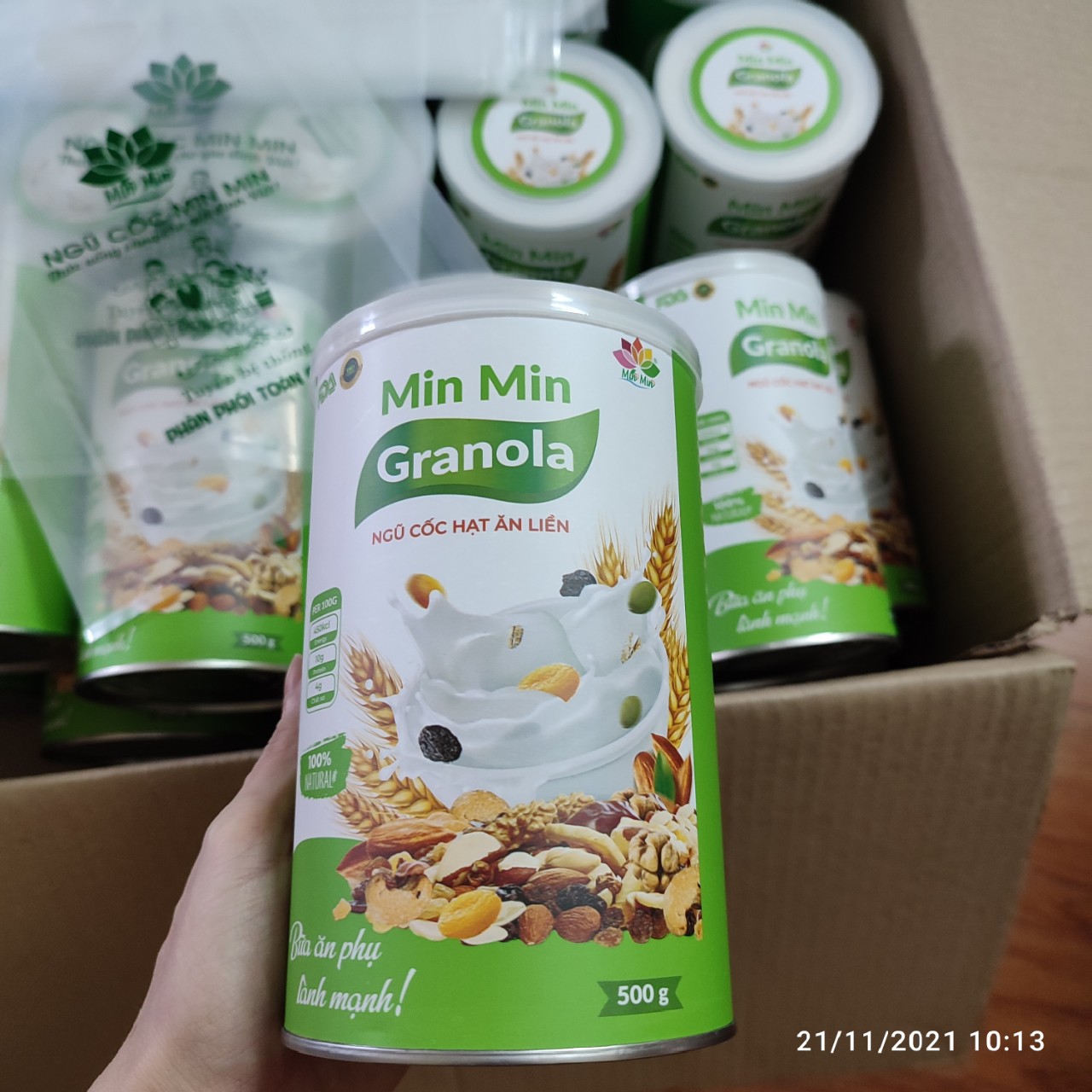 Hình ảnh Ngũ Cốc Hạt Min Min Ăn Liền GRANOLA _ Ngũ Cốc Ăn Liền Min Min Vị Truyền Thống _ ngũ cốc mix hoa quả xấy(1 hộp 500Gr)