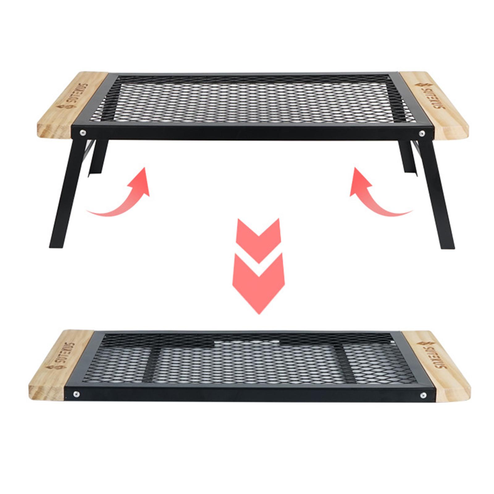 Iron Outdoor Indoor Folding Net Table Lightweight Camping BBQ Backyard