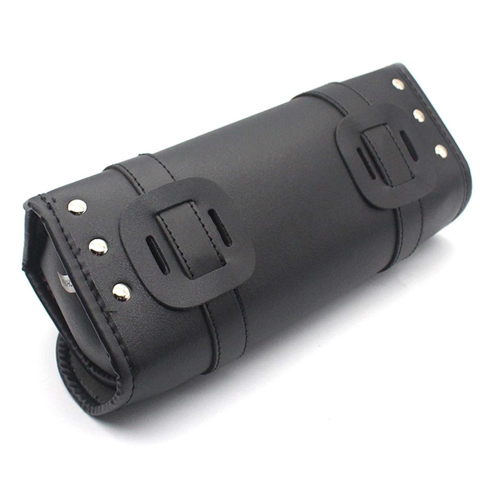 PU Leather Motorcycle/Motorbike Saddle Bag Tool Roll Storage Pouch