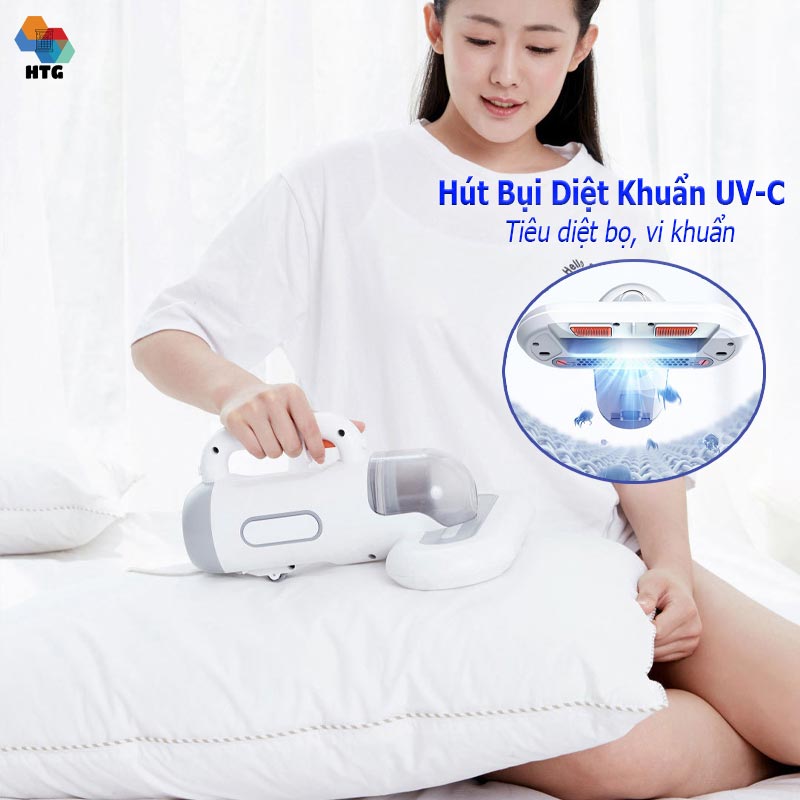 Máy hút bụi giường nệm Sawadaki KC301 diệt khuẩn chiếu xạ UV-C, áp lực 12000 Pa mạnh mẽ, tần số đập bụi 8000 lần/phút, công suất 400W, hàng chính hãng