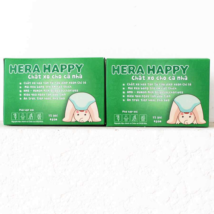 Combo 2 hộp Chất xơ hòa tan Hera Happy [CHÍNH HÃNG] - Chuyên hỗ trợ cho người bị táo bón