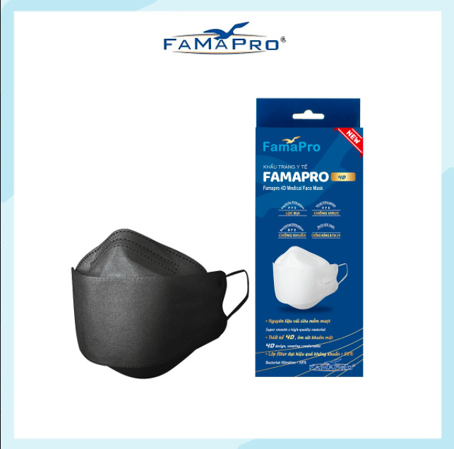 Khẩu Trang Y Tế Kháng Khuẩn Cao Cấp Famapro 4D/Kháng Virus, Lọc Khuẩn, Bụi 98%