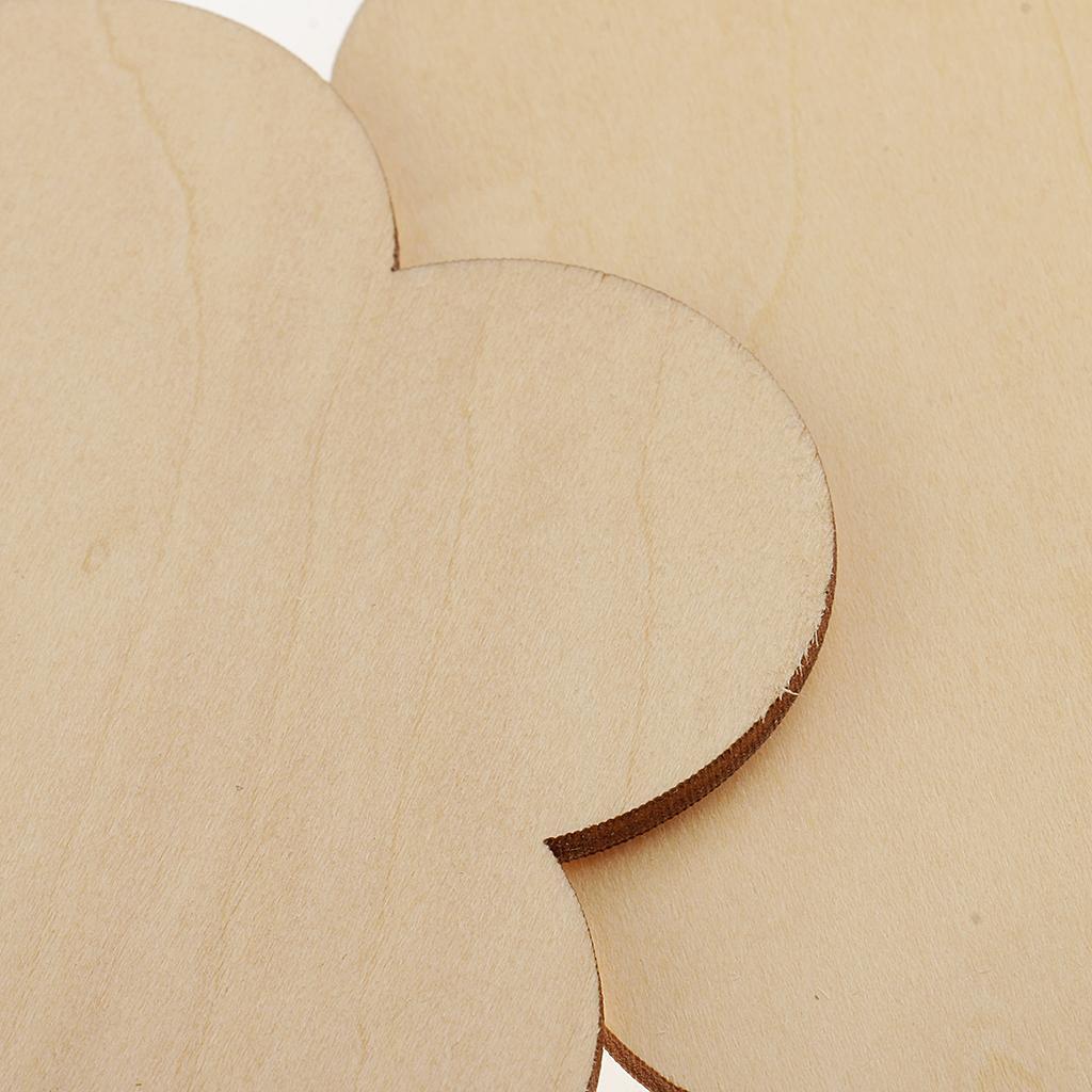 35x Flower Shape MDF Blank Wooden Plaque for Model Building Craft 30/100mm