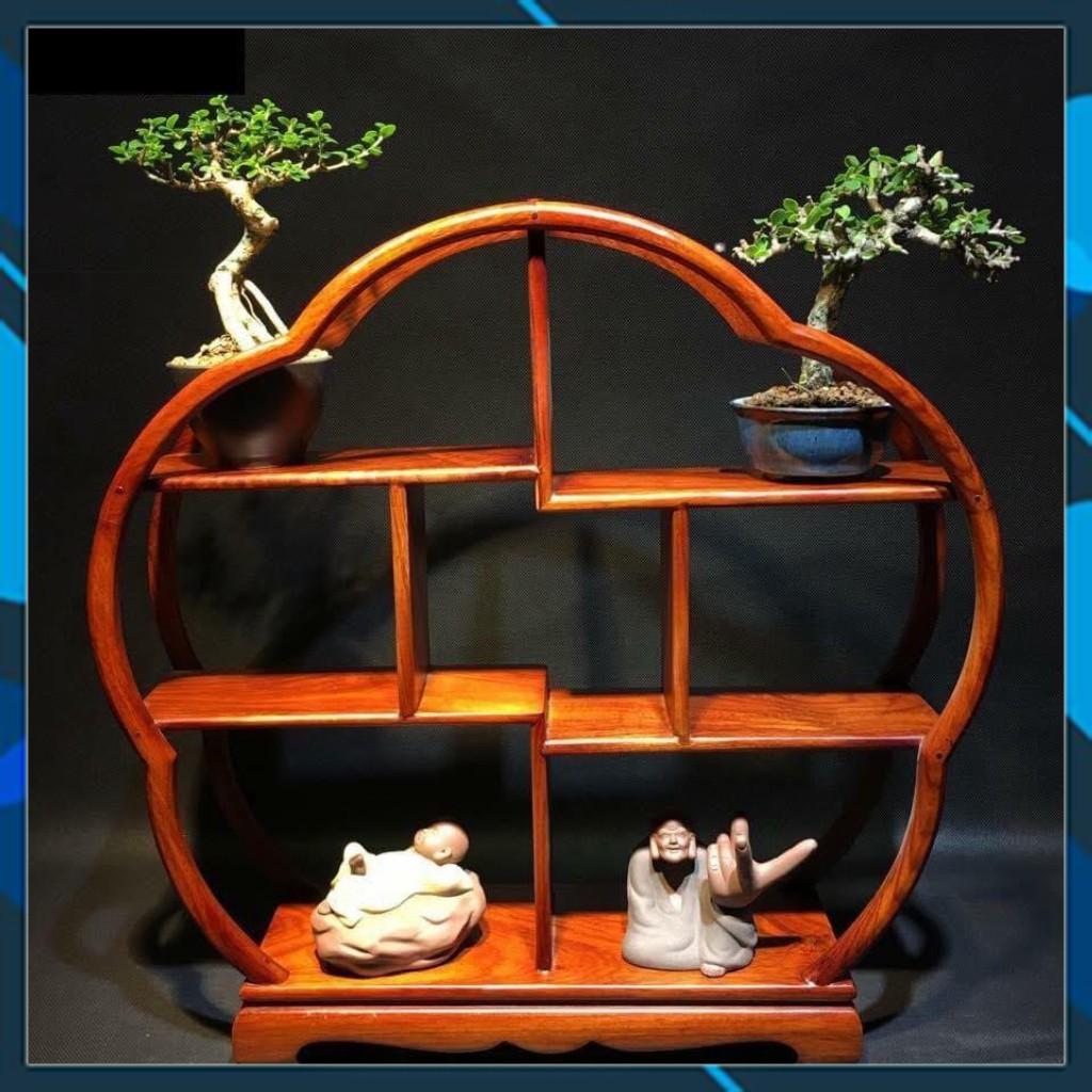 Kệ mini gia dụng gỗ gõ hình hoa