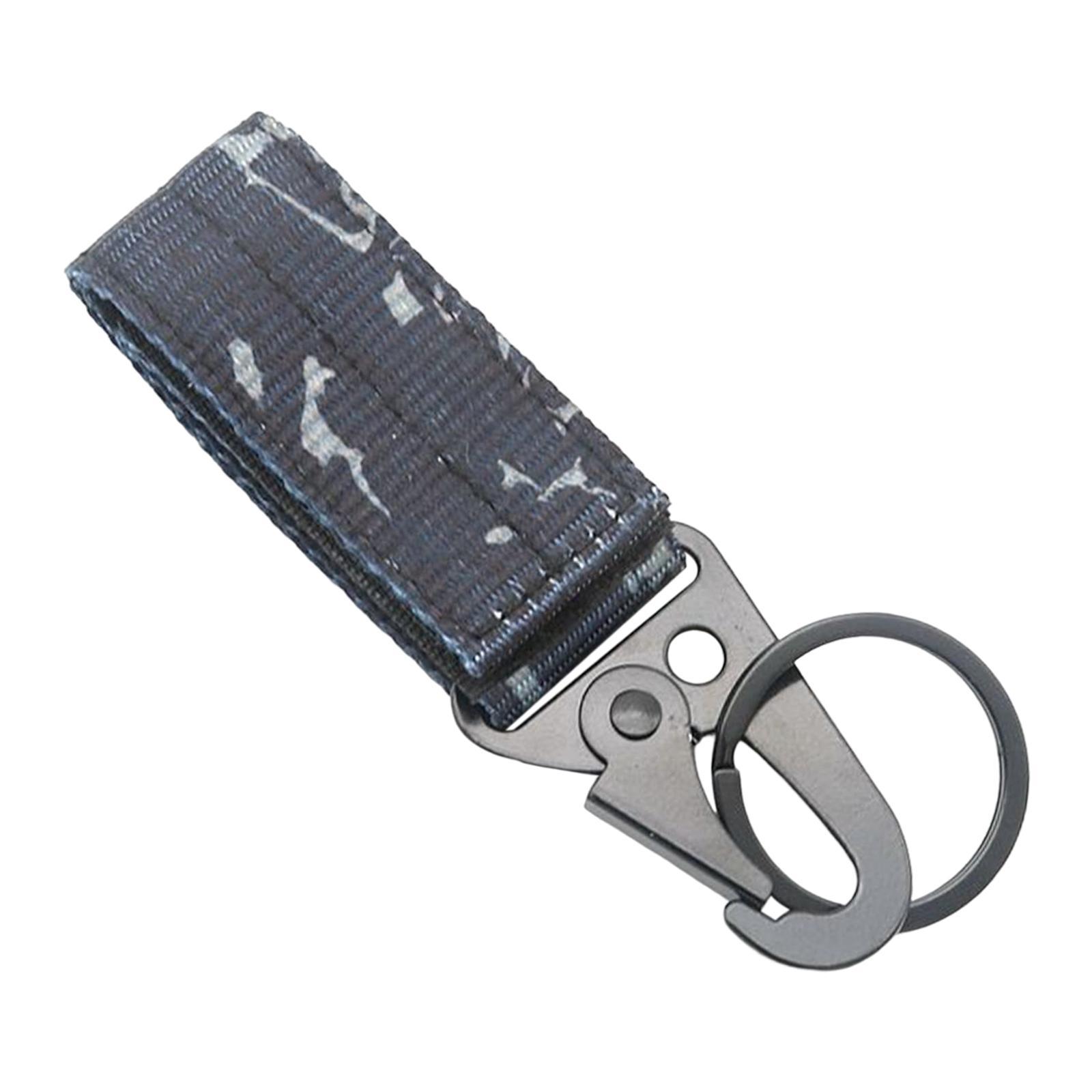 Nylon Webbing Buckle Hanging Belt Key Hook for Outdoor Activities Climbing Black