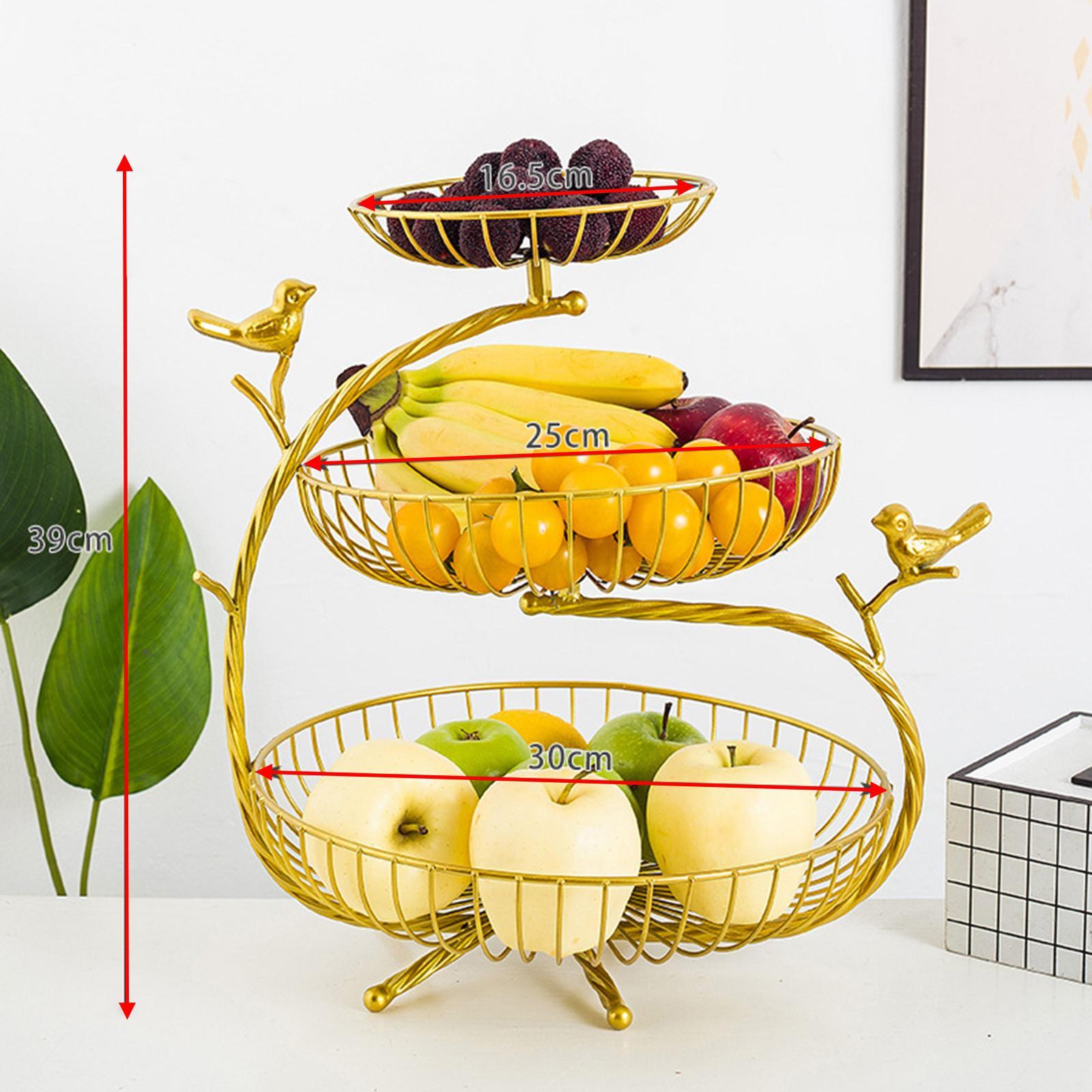 3 Tier Fruit Basket Bowl Organizer for Ceremony Wedding Party Countertop