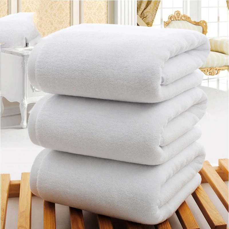 Khăn tắm khách sạn trắng trơn loại lớn HANTEXCO 100% cotton, mềm mại, không xù lông tiêu chuẩn 5 sao