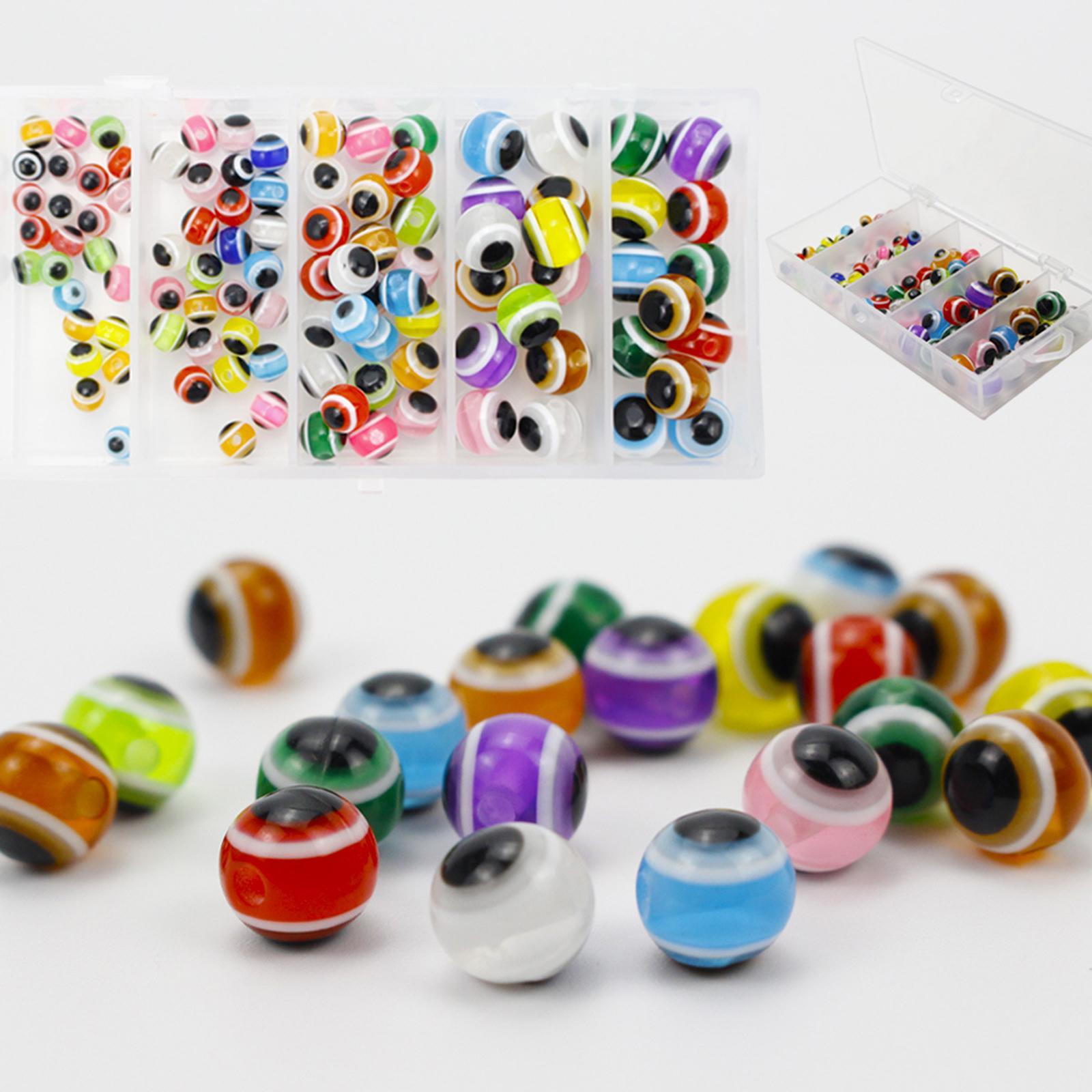 100x 4/5/6/8mm Fish Eye Fishing Beads Mixed Color DIY Kit Fishing Line Beads