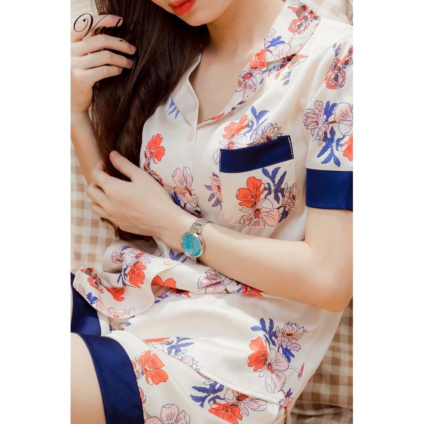 Bộ Đùi Nữ Họa Tiết - Vadesi, Pijama Lụa Cao Câp, Đồ Ngủ Đẹp, Thời Trang Nữ,