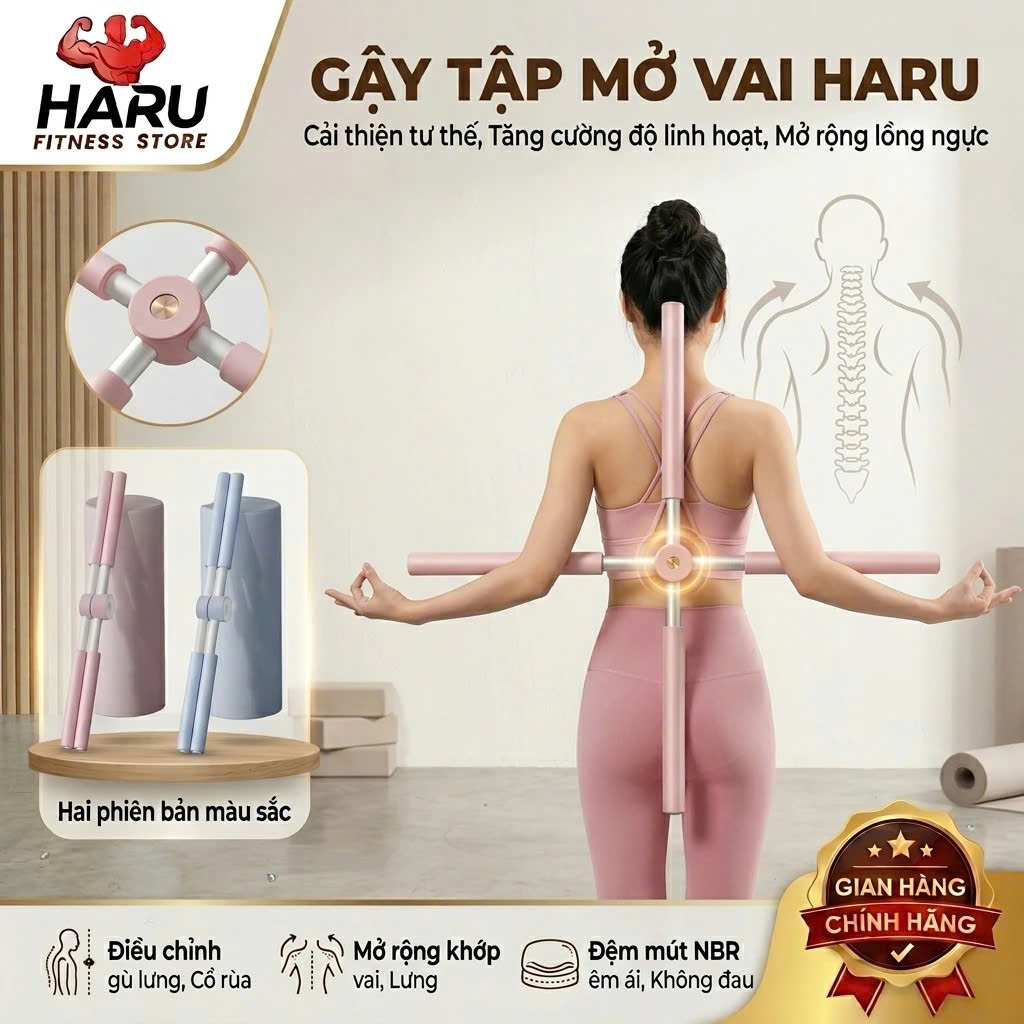 MÓC TREO Thanh Tập Chống Gù Lưng, Gậy Tập Yoga Chống Gù Lưng Bằng Thép Không Gỉ - Hàng Loại 1 - Chính Hãng