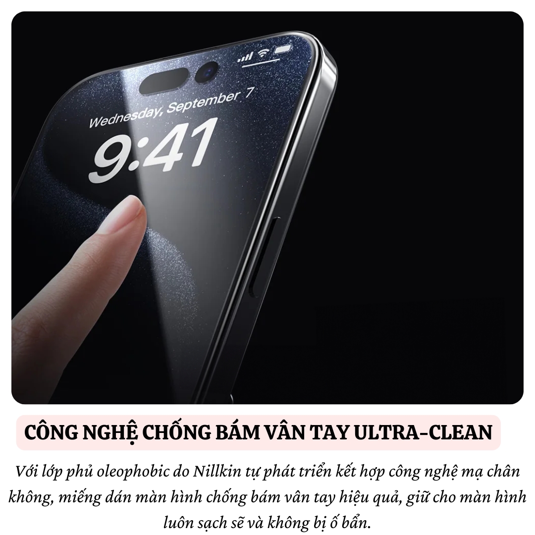 Cường lực Full viền kèm khung cho iPhone 16 Pro Max / 16 Pro hiệu Nillkin CP+ PRO Phủ Nano, vát cạnh 2.5D, lớp Olephobic - Hàng nhập khẩu