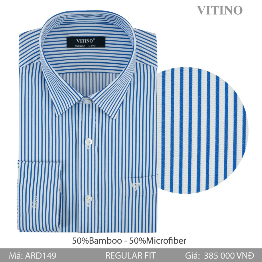 ÁO SƠMI DÀI TAY DÁNG RỘNG VITINO KẺ SỌC ARD149