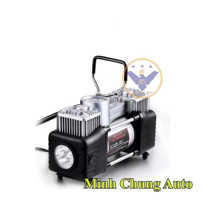 Bơm lốp ô tô 2 xi lanh Air Compressor CÓ ĐÈN