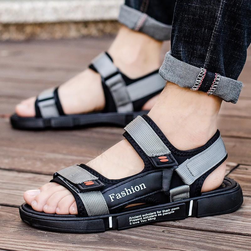 (Có 2 Mau) Giầy Sandal nam - Dép quai hậu học sinh Fashion 2 quai mới 2021 mềm mại cực thích