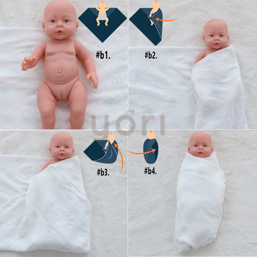 Khăn quấn sợi tre cho bé sơ sinh hình ngôi sao Yori