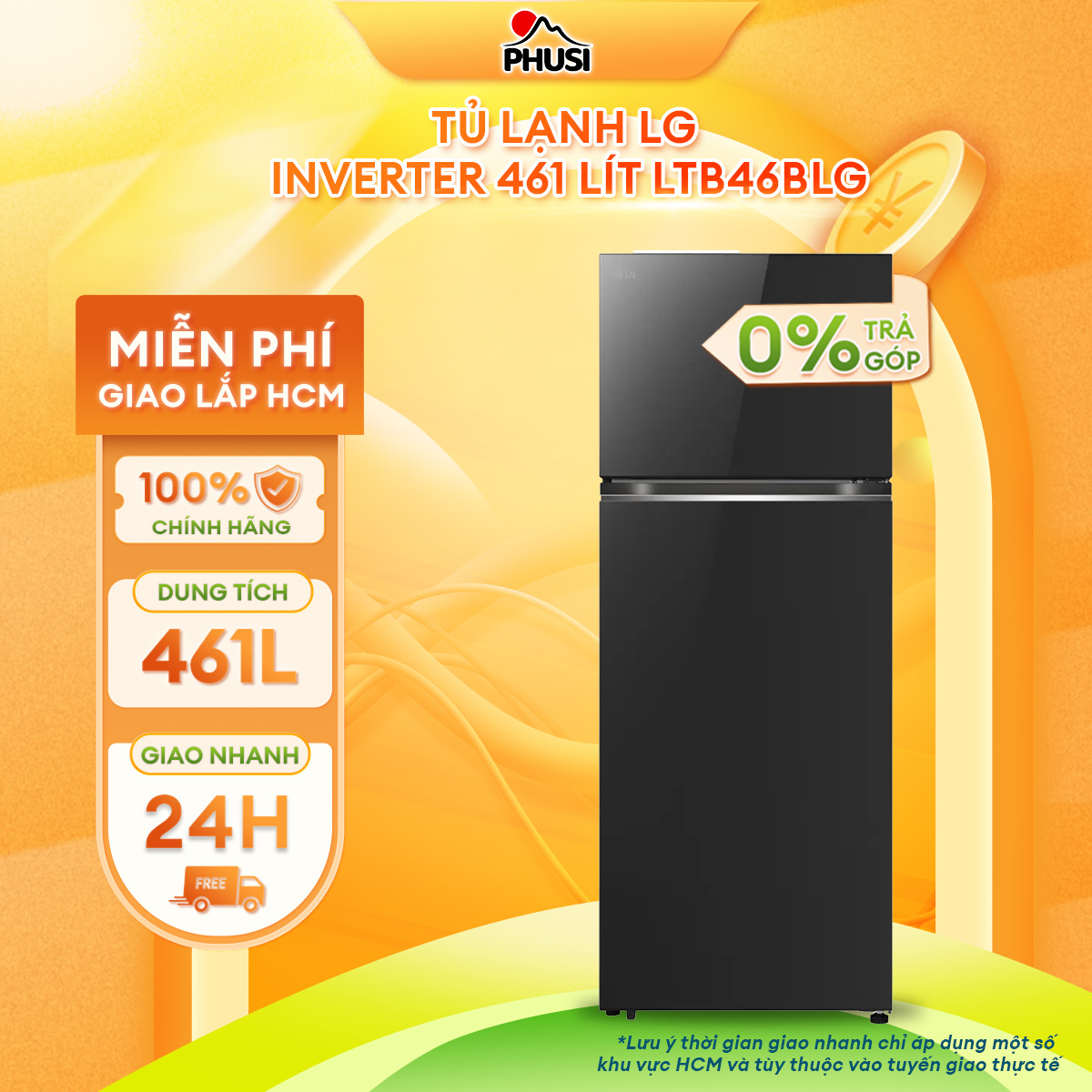 Tủ lạnh LG Inverter 461 lít LTB46BLG - Hàng Chính Hãng