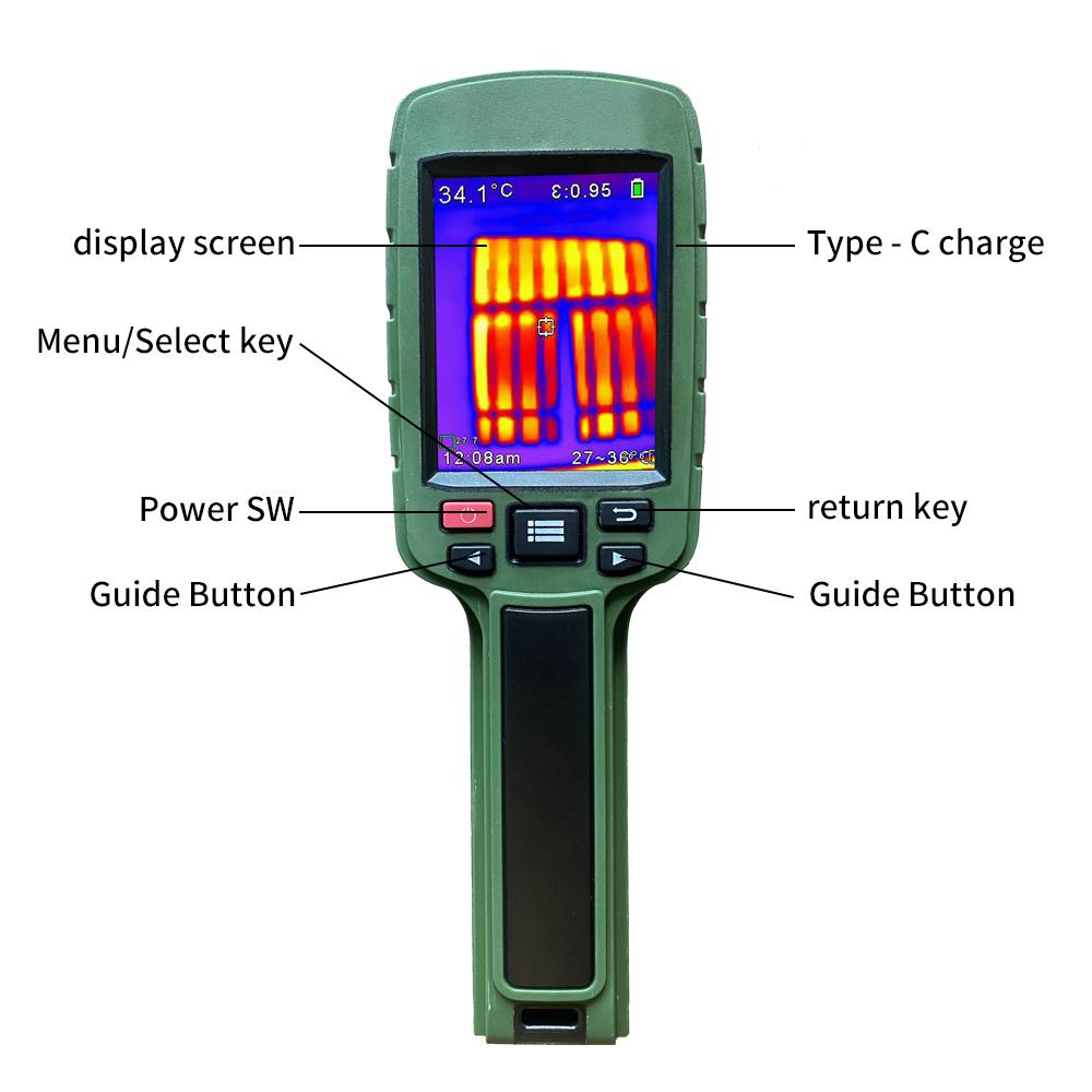 JD-108 160*120 Infrared Thermal Imager Portable Color Digital Display Heating Detector Handheld Temperature Imaging Camera